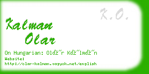 kalman olar business card